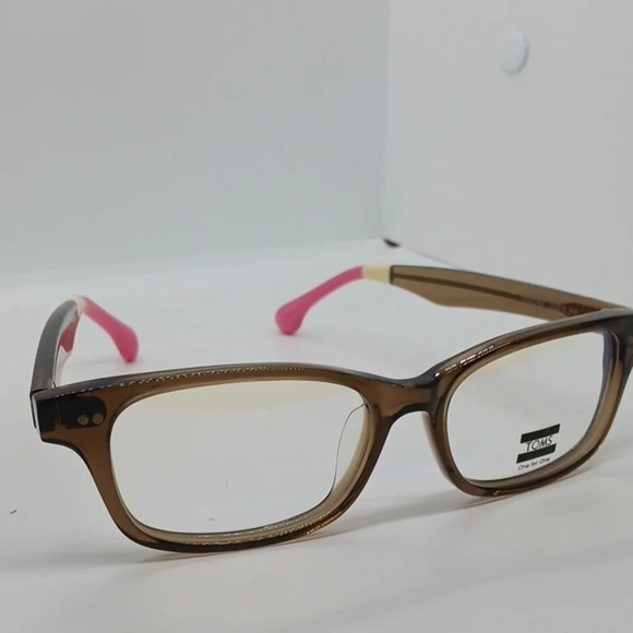 NWT WOMEN'S TOMS EYEGLASS FRAMES ESTHER CLEAR BROWN PINK - Picture 3 of 4